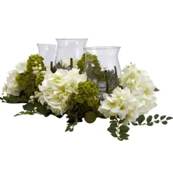 9.5" Snowball Hydrangea Triple Candelabrum