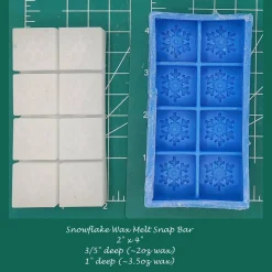 Snowflakes Wax Melt Snap Bar Silicone Mold