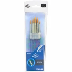 Soft-Grip® Gold Taklon Round 5 Piece Brush Set