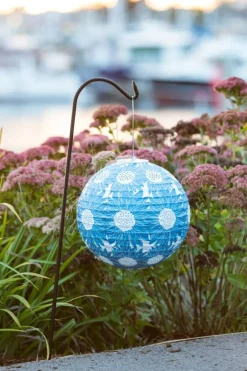 Solar Lantern 12" Sunflower Punch Hanging LED Light, Outdoor Yard Art / Home Decor or Garden Gift