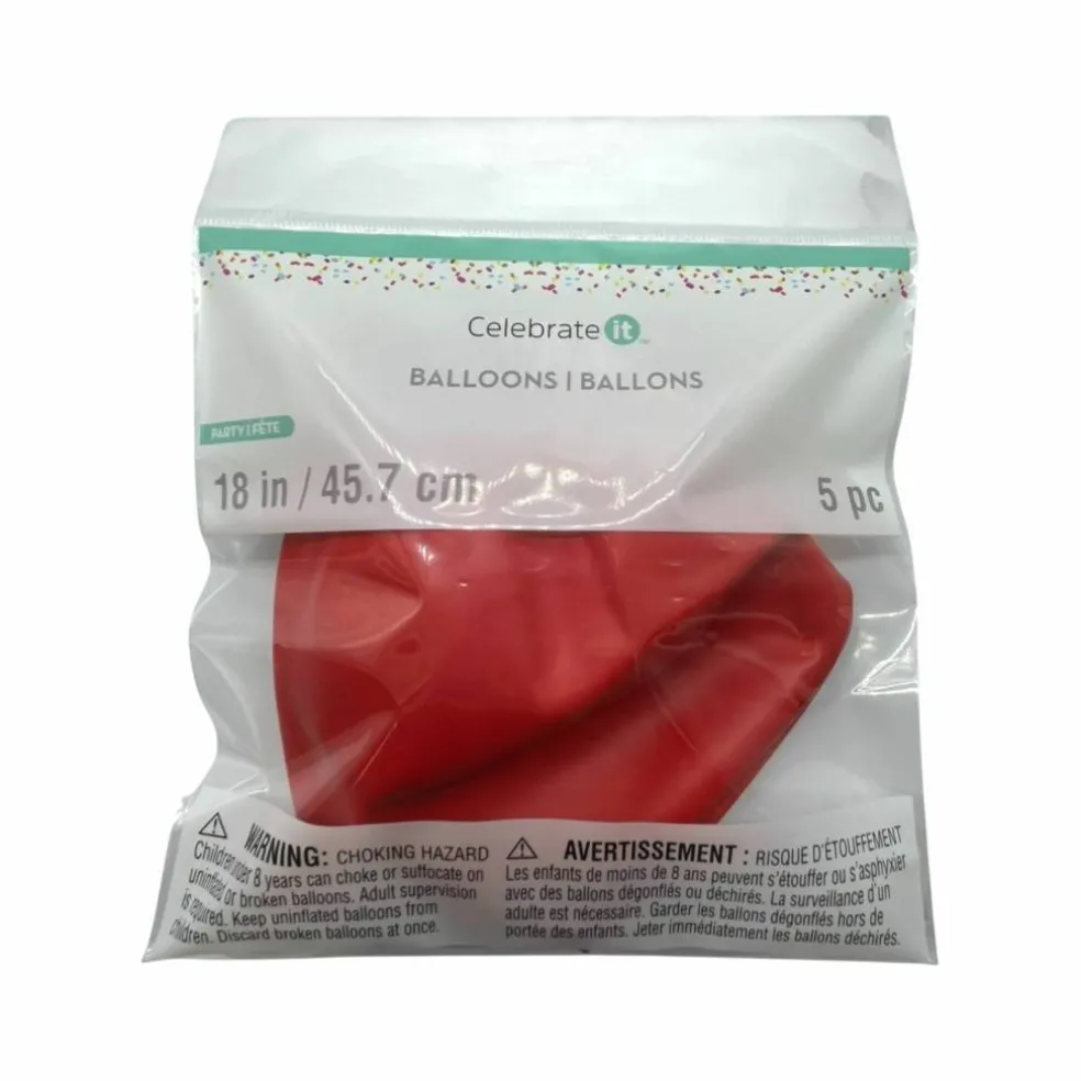 18" Solid Latex Balloons, 5ct by Celebrate It™
