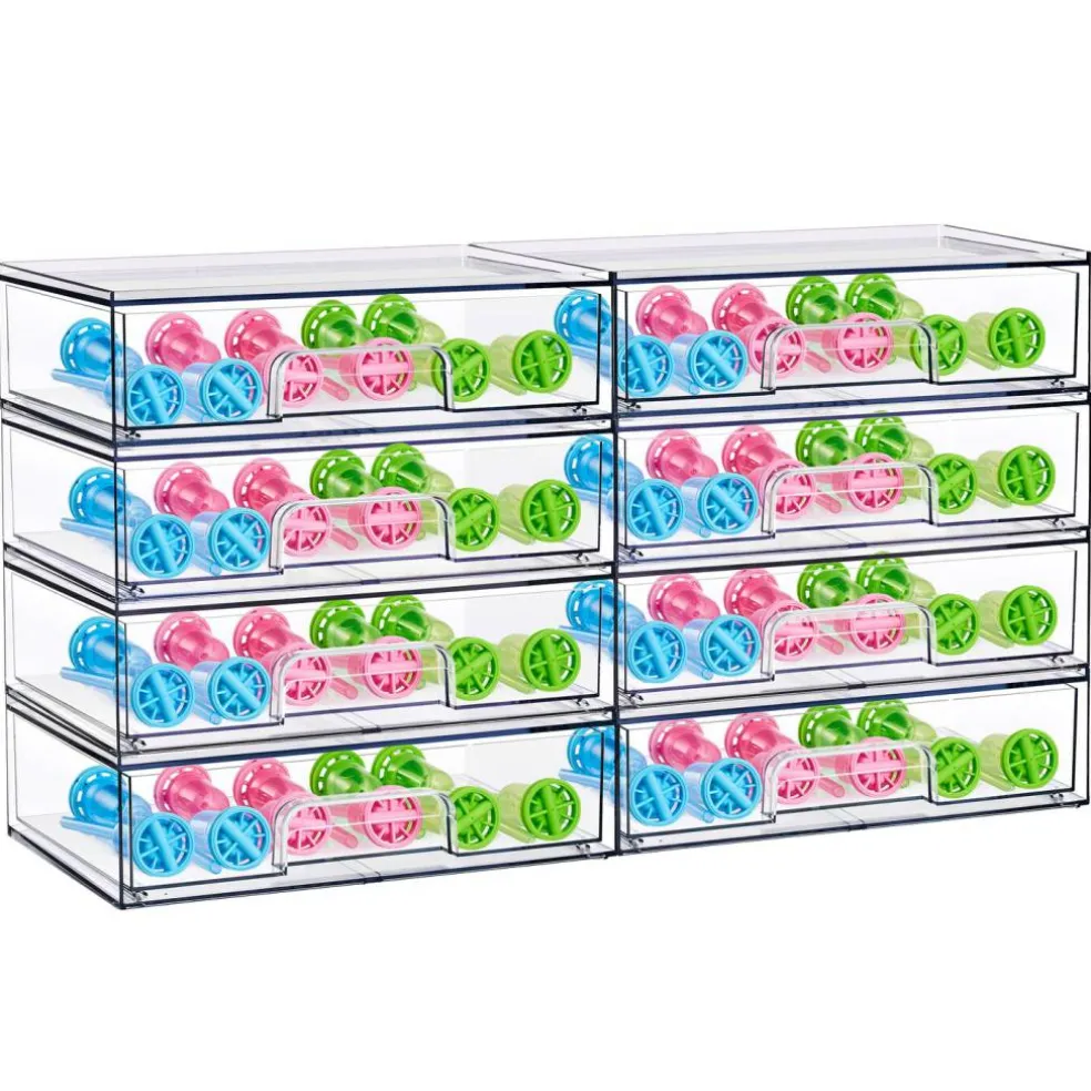 Sorbus Clear Stackable Pull-Out Storage Organizer Bins for Baby Bottles, Bathroom, Kitchen and More