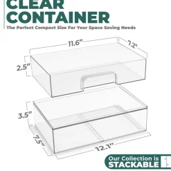 Sorbus Clear Stackable Pull-Out Storage Organizer Bins for Baby Bottles, Bathroom, Kitchen and More