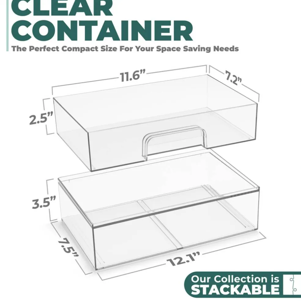 Sorbus Clear Stackable Pull-Out Storage Organizer Bins for Baby Bottles, Bathroom, Kitchen and More