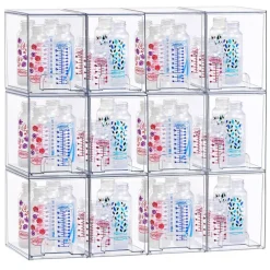 Sorbus Clear Stackable Pull-Out Storage Organizer Bins for Baby Bottles, Bathroom, Kitchen and More