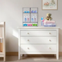 Sorbus Clear Stackable Pull-Out Storage Organizer Bins for Baby Bottles, Bathroom, Kitchen and More