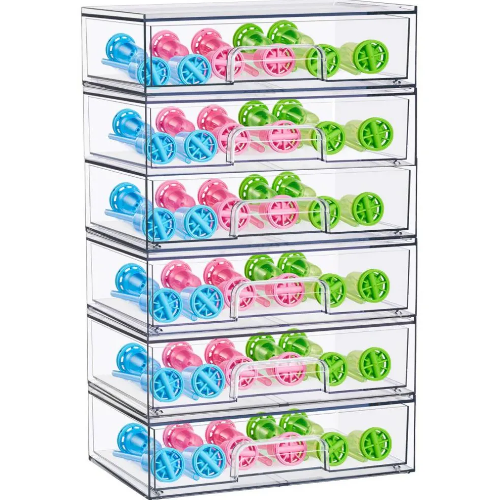 Sorbus Clear Stackable Pull-Out Storage Organizer Bins for Baby Bottles, Bathroom, Kitchen and More