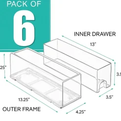 Sorbus Clear Stackable Pull Out Refrigerator Organizer Bins - for Kitchen, Refrigerator, Freezer, Organization and Storage