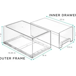 Sorbus Clear Stackable Pull Out Refrigerator Organizer Bins - for Kitchen, Refrigerator, Freezer, Organization and Storage