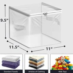 Sorbus Clear Storage Cube with Zipper & Carry Handles