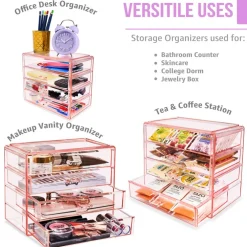 Sorbus 4-Drawer Makeup & Jewelry Storage Case