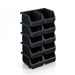 Sorbus Extra Small Open Front Stackable Garage Storage Bin – Heavy Duty Plastic Organizer Tote for Tools, Hardware & Shelving