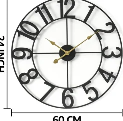 Sorbus Large Wall Clock - 24-inch Decorative Numeral Wall Clock - Battery Operated Analog - Living Room and Kitchen Décor