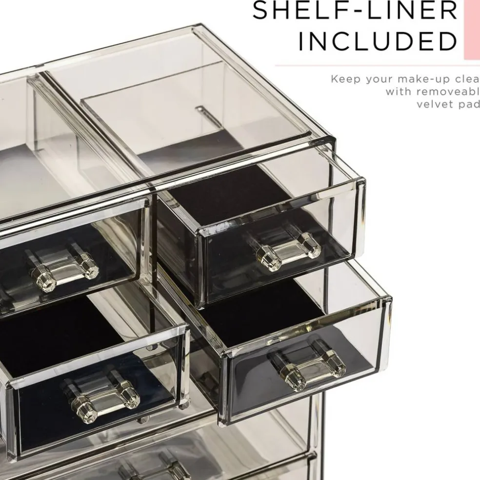 Sorbus Medium Makeup Organizer Set - (3 Large / 4 Small Drawers/Top Tray)