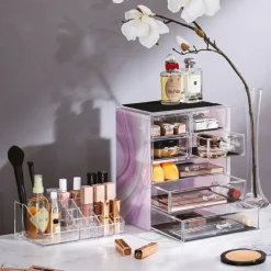 Sorbus Medium Makeup Organizer Set - (3 Large / 4 Small Drawers/Top Tray)
