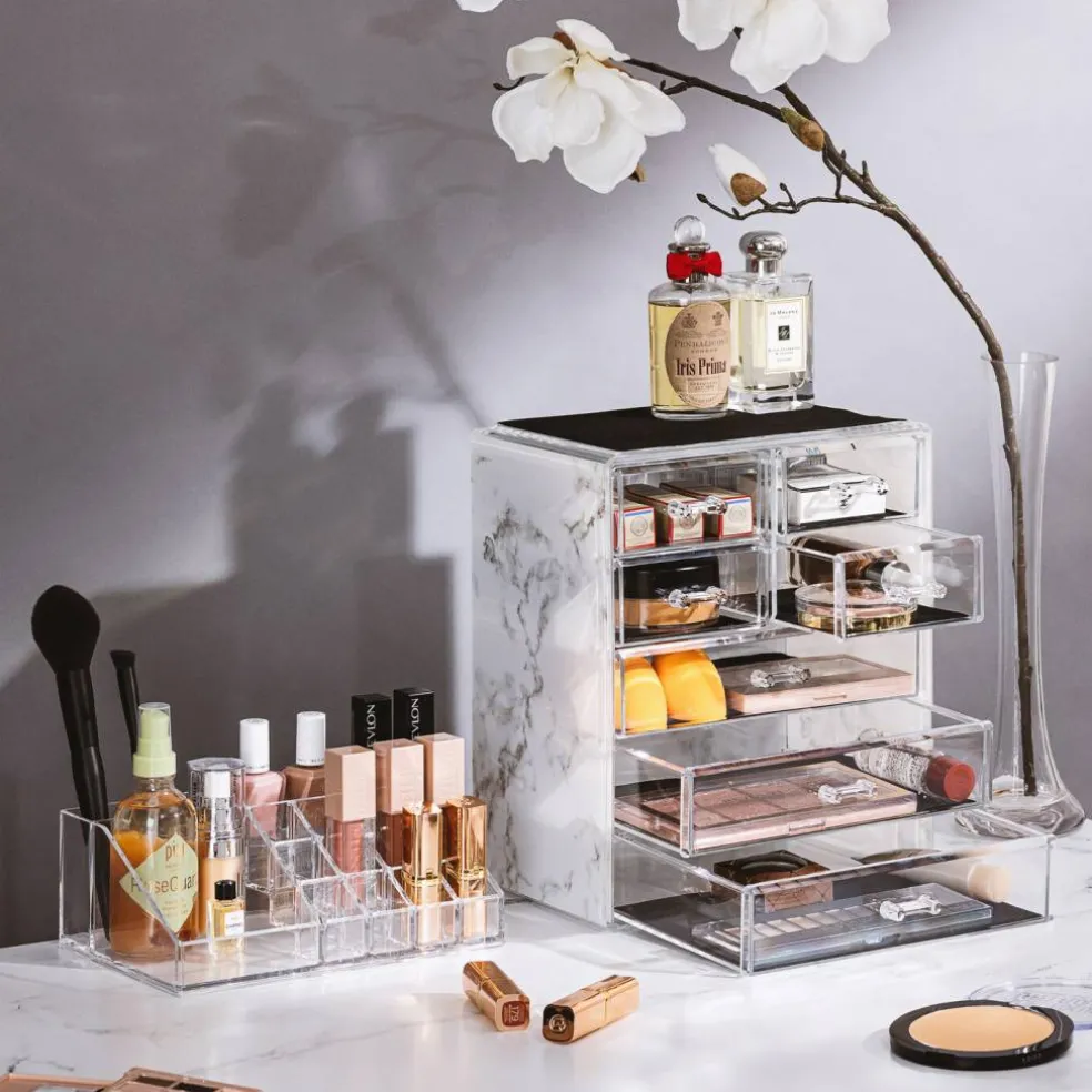 Sorbus Medium Makeup Organizer Set - (3 Large / 4 Small Drawers/Top Tray)