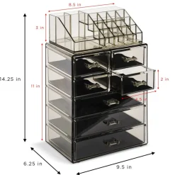 Sorbus Medium Makeup Organizer Set - (3 Large / 4 Small Drawers/Top Tray)