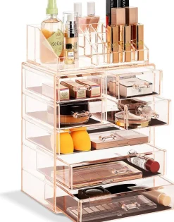 Sorbus Medium Makeup Organizer Set - (3 Large / 4 Small Drawers/Top Tray)