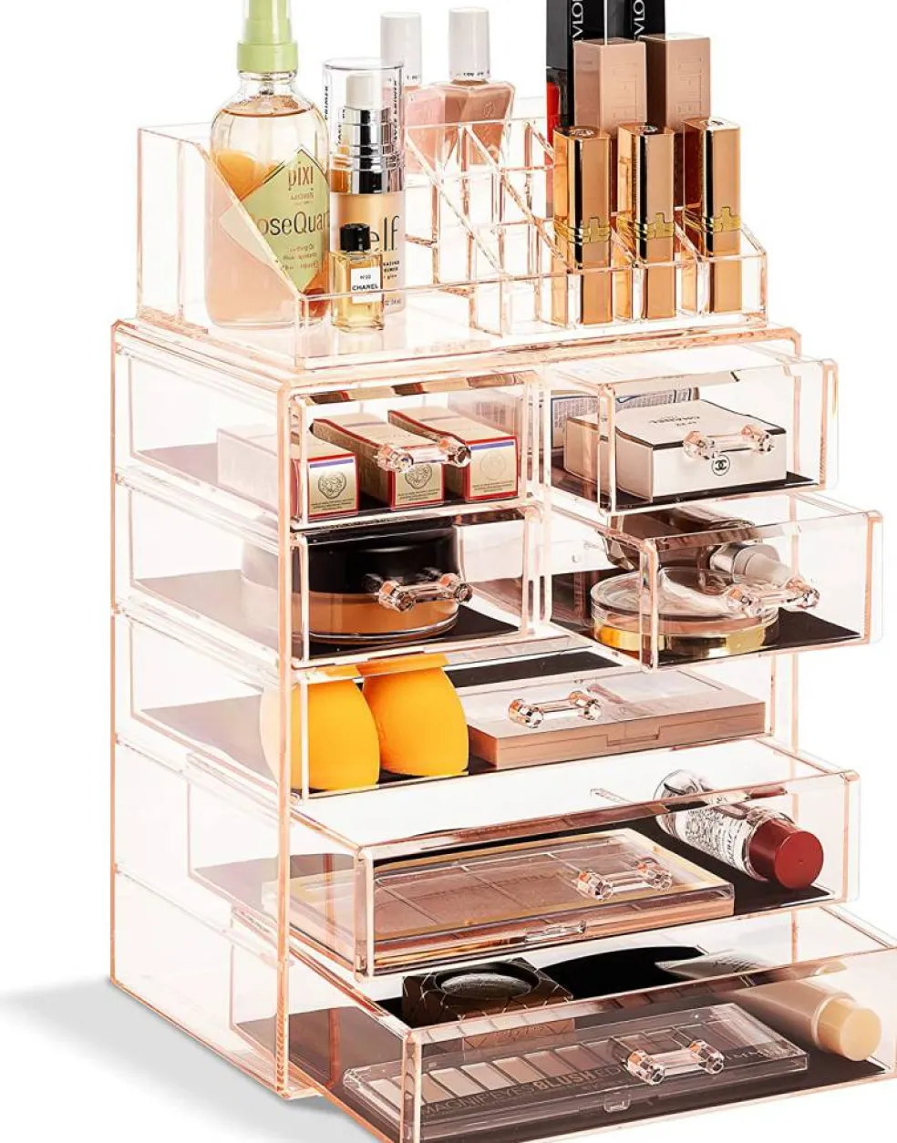 Sorbus Medium Makeup Organizer Set - (3 Large / 4 Small Drawers/Top Tray)