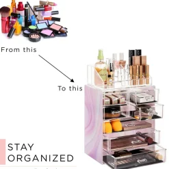 Sorbus Medium Makeup Organizer Set - (3 Large / 4 Small Drawers/Top Tray)