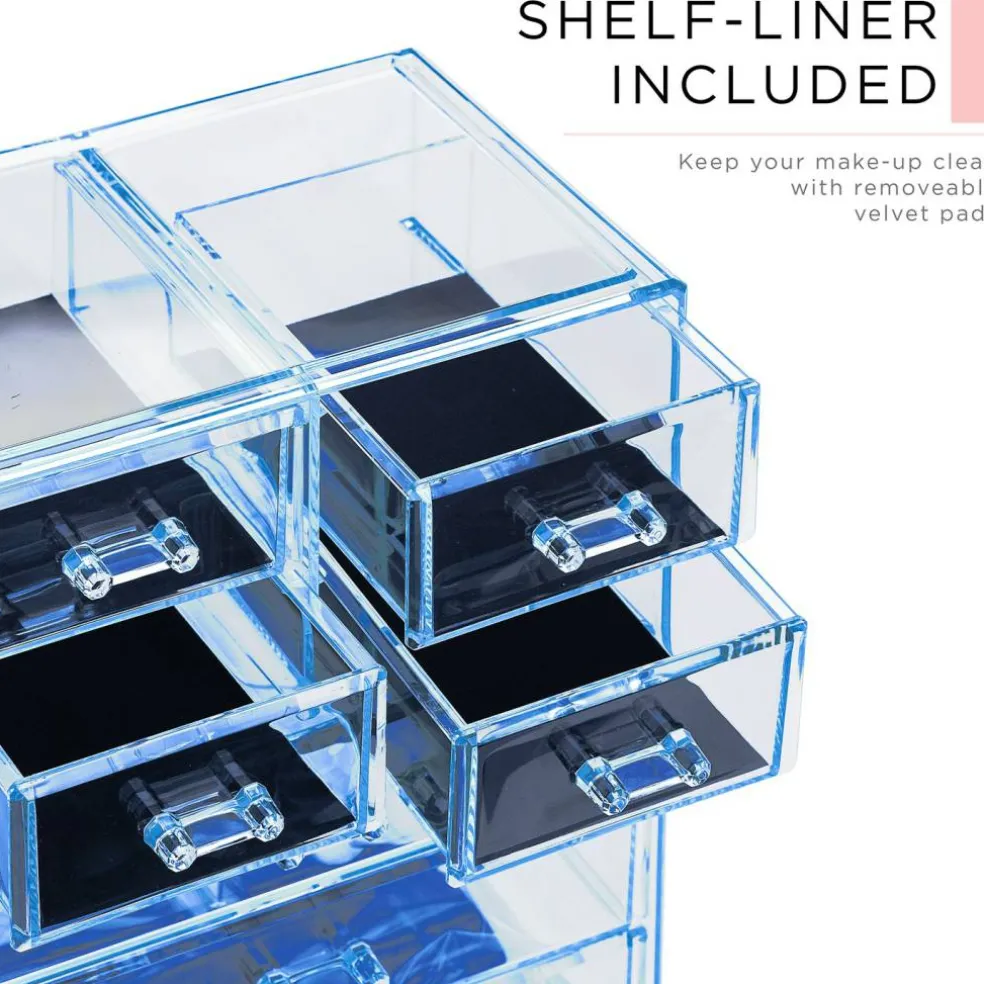 Sorbus Medium Makeup Organizer Set - (3 Large / 4 Small Drawers/Top Tray)