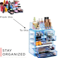 Sorbus Medium Makeup Organizer Set - (3 Large / 4 Small Drawers/Top Tray)