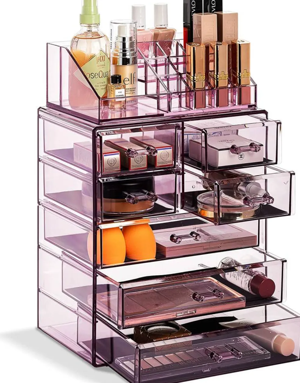 Sorbus Medium Makeup Organizer Set - (3 Large / 4 Small Drawers/Top Tray)