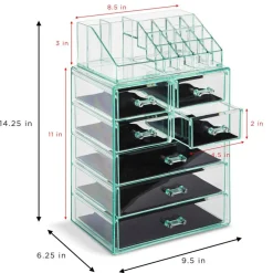 Sorbus Medium Makeup Organizer Set - (3 Large / 4 Small Drawers/Top Tray)
