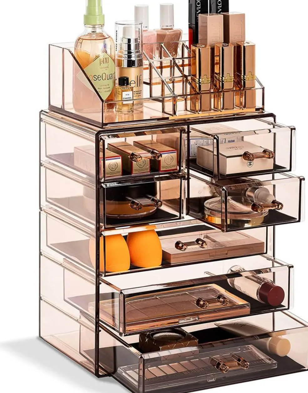 Sorbus Medium Makeup Organizer Set - (3 Large / 4 Small Drawers/Top Tray)