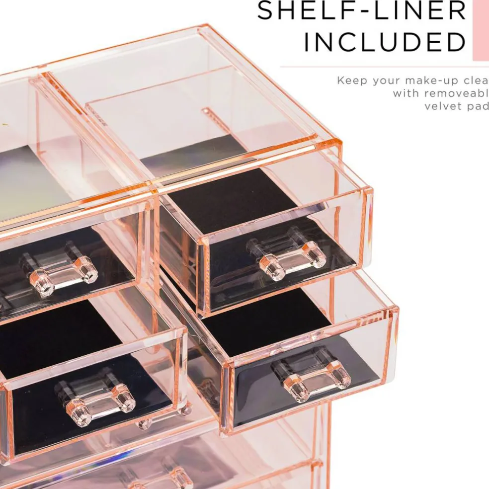 Sorbus Medium Makeup Organizer Set - (3 Large / 4 Small Drawers/Top Tray)