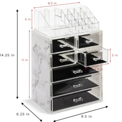 Sorbus Medium Makeup Organizer Set - (3 Large / 4 Small Drawers/Top Tray)