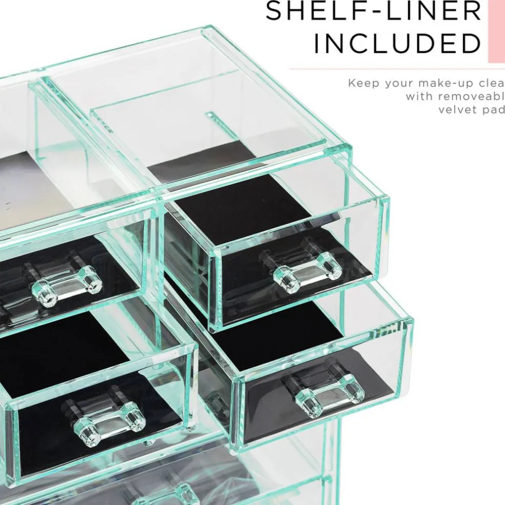Sorbus Medium Makeup Organizer Set - (3 Large / 4 Small Drawers/Top Tray)