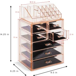 Sorbus Medium Makeup Organizer Set - (3 Large / 4 Small Drawers/Top Tray)