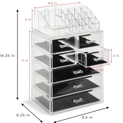 Sorbus Medium Makeup Organizer Set - (3 Large / 4 Small Drawers/Top Tray)