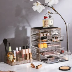 Sorbus Medium Makeup Organizer Set - (3 Large / 4 Small Drawers/Top Tray)