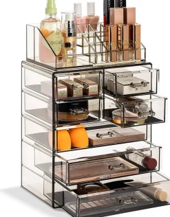 Sorbus Medium Makeup Organizer Set - (3 Large / 4 Small Drawers/Top Tray)