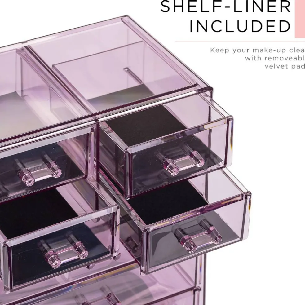 Sorbus Medium Makeup Organizer Set - (3 Large / 4 Small Drawers/Top Tray)