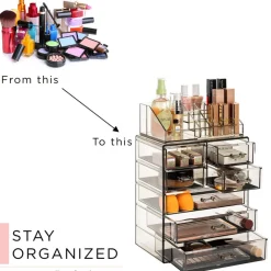 Sorbus Medium Makeup Organizer Set - (3 Large / 4 Small Drawers/Top Tray)