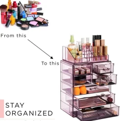 Sorbus Medium Makeup Organizer Set - (3 Large / 4 Small Drawers/Top Tray)