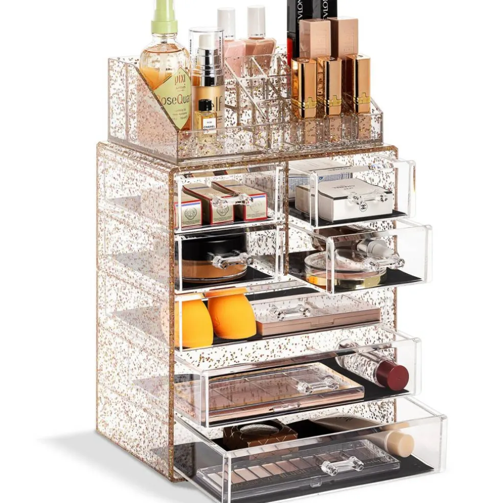 Sorbus Medium Makeup Organizer Set - (3 Large / 4 Small Drawers/Top Tray)