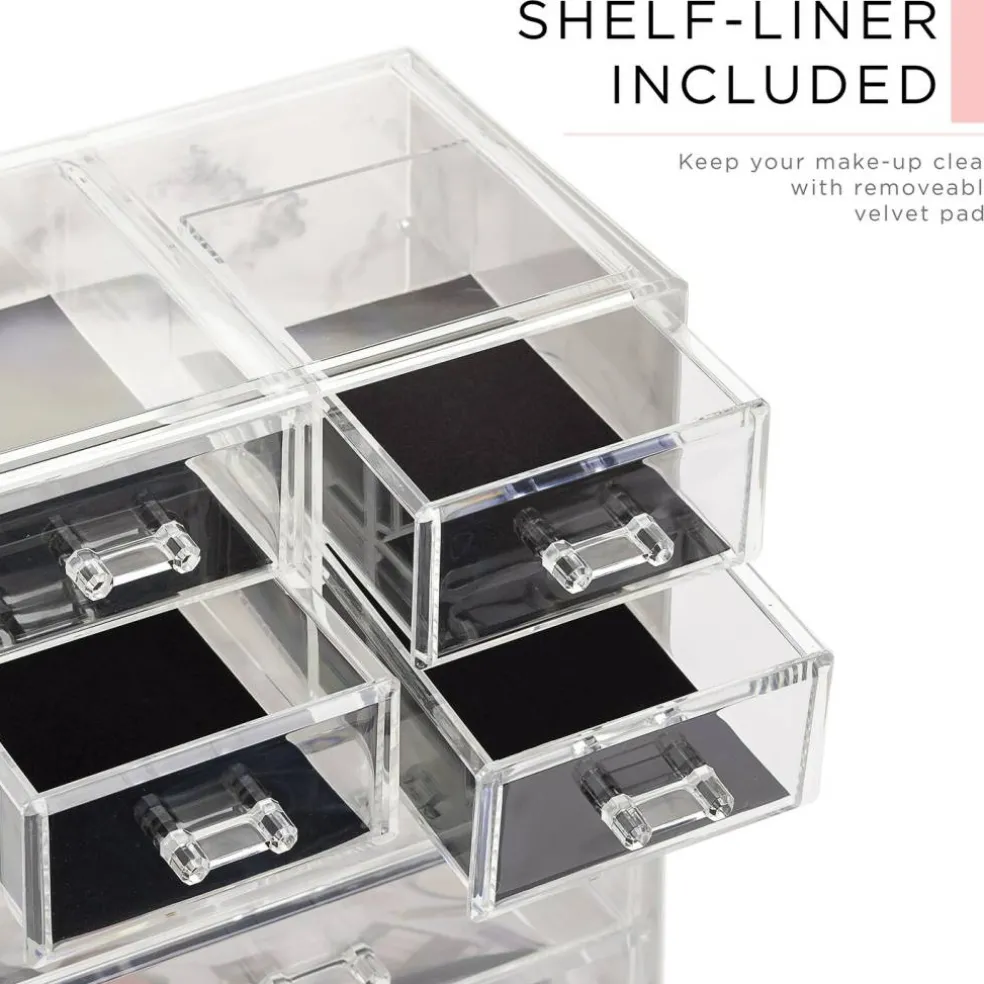 Sorbus Medium Makeup Organizer Set - (3 Large / 4 Small Drawers/Top Tray)