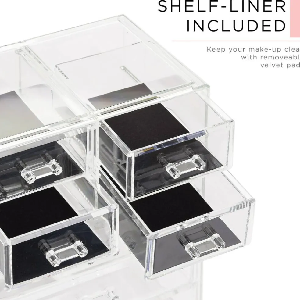 Sorbus Medium Makeup Organizer Set - (3 Large / 4 Small Drawers/Top Tray)
