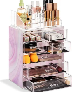Sorbus Medium Makeup Organizer Set - (3 Large / 4 Small Drawers/Top Tray)