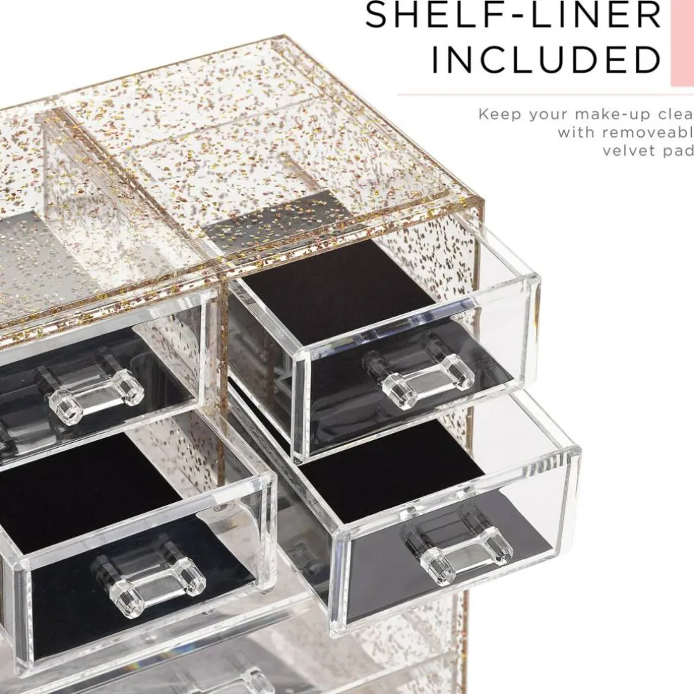 Sorbus Medium Makeup Organizer Set - (3 Large / 4 Small Drawers/Top Tray)