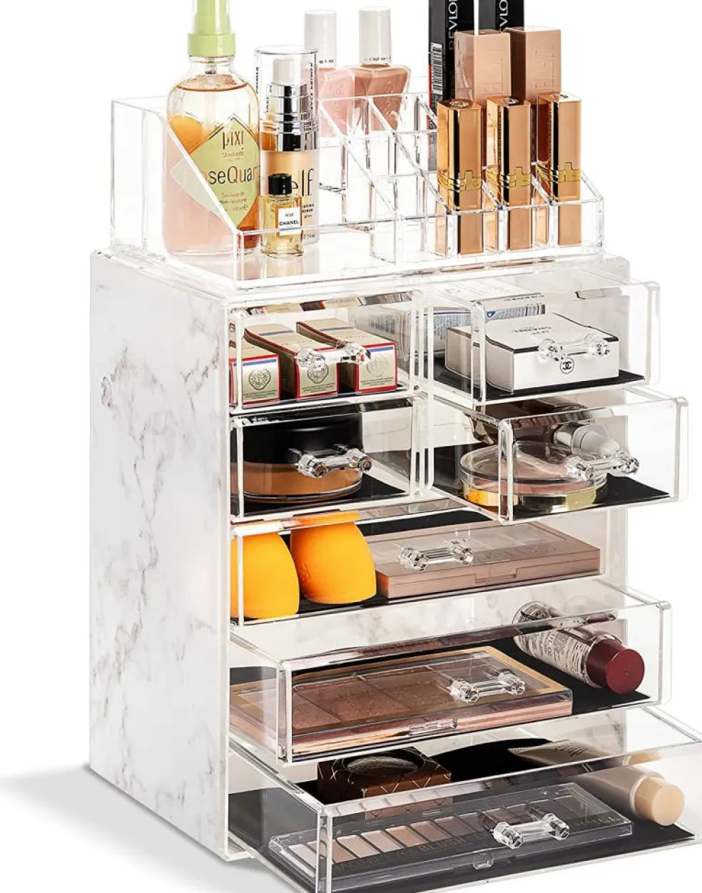 Sorbus Medium Makeup Organizer Set - (3 Large / 4 Small Drawers/Top Tray)