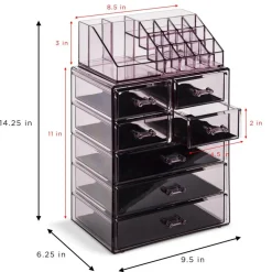 Sorbus Medium Makeup Organizer Set - (3 Large / 4 Small Drawers/Top Tray)