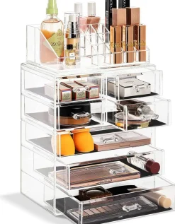 Sorbus Medium Makeup Organizer Set - (3 Large / 4 Small Drawers/Top Tray)