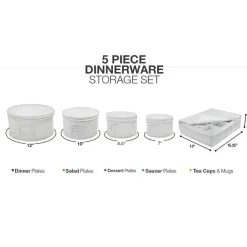 Sorbus 5-Piece Dinnerware Storage Set