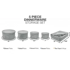 Sorbus 5-Piece Dinnerware Storage Set