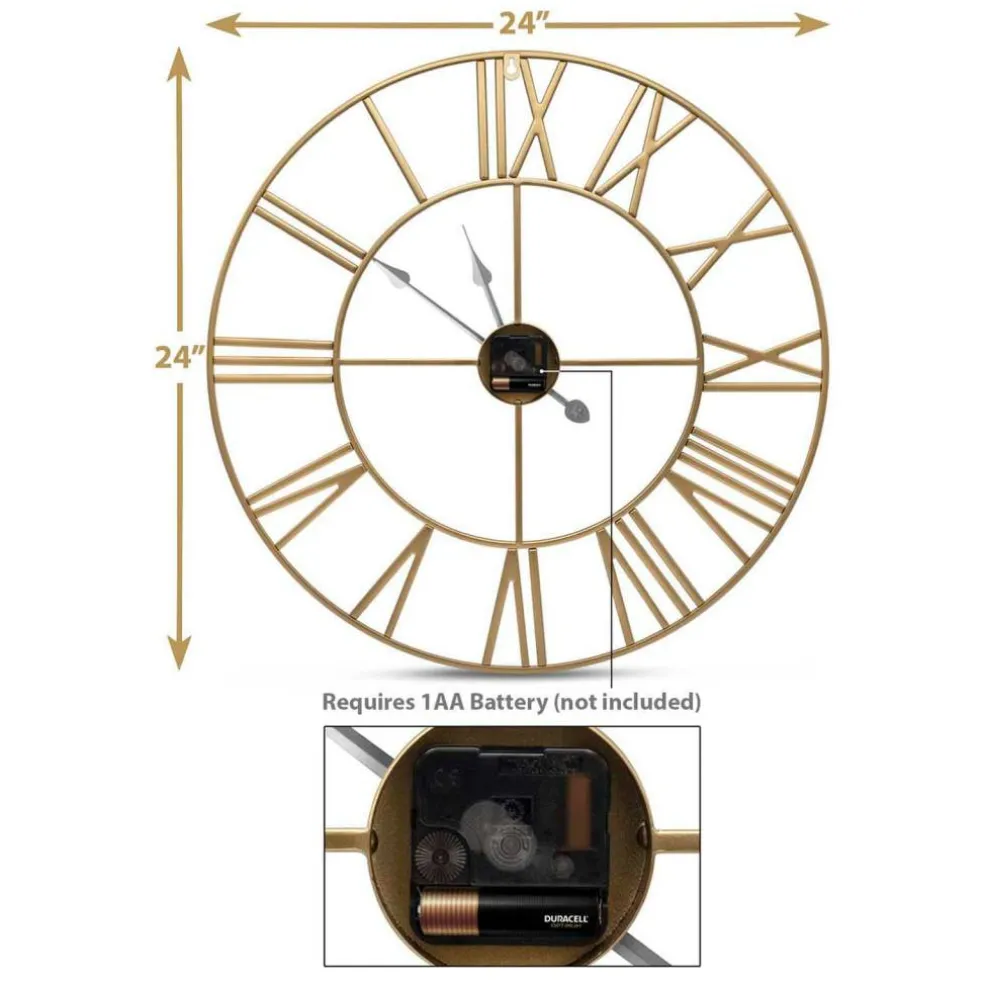 Sorbus® 24" Round Oversized Wall Clock